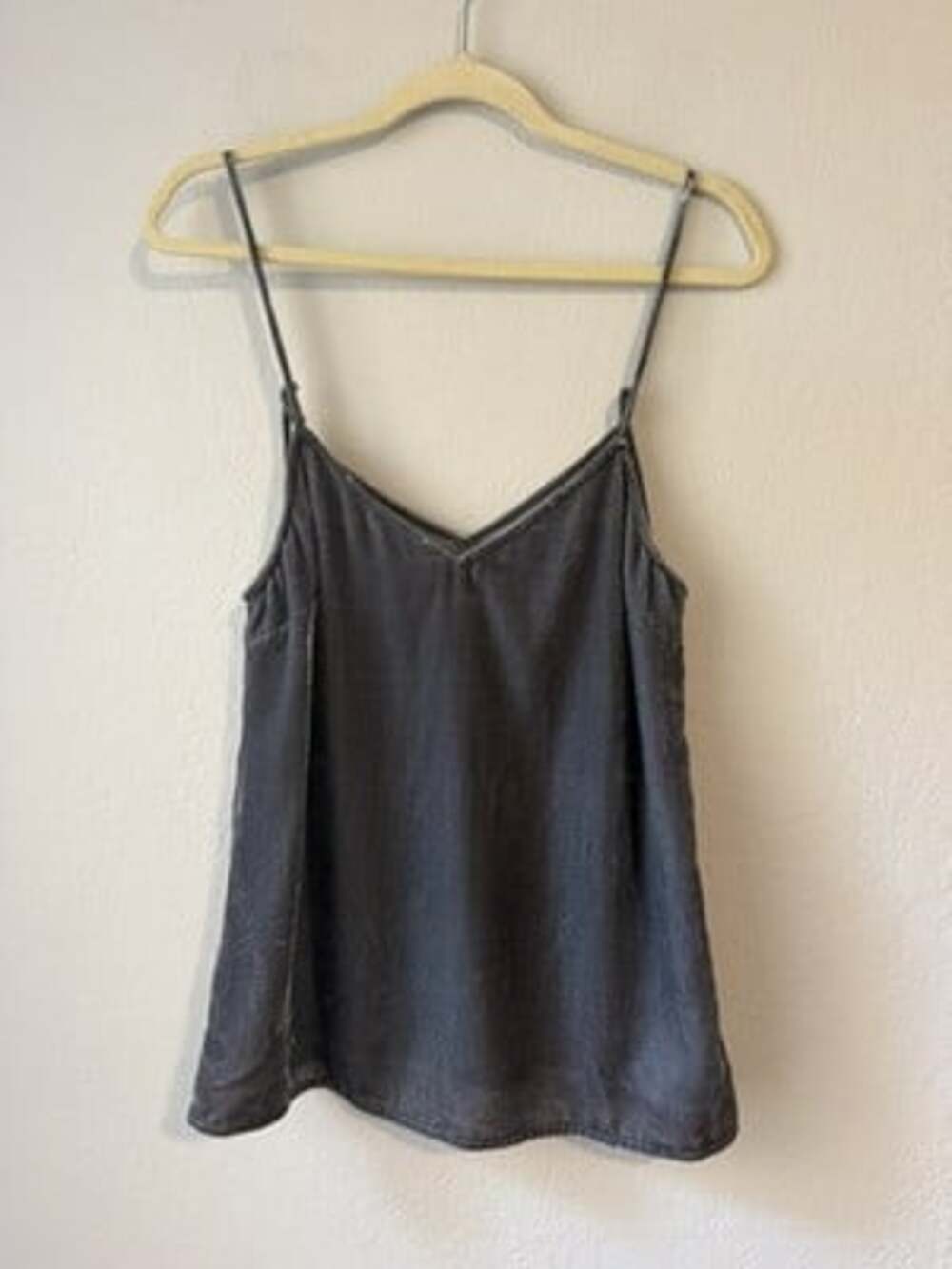 Paige Gray Velvet Boho Tank Top Cami Size Small Adjustable Straps fairycore